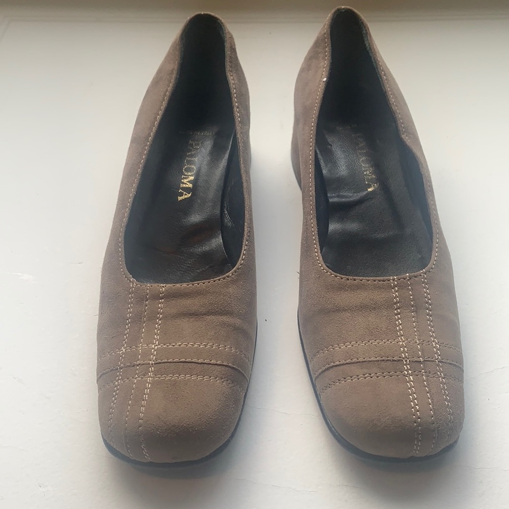 Paloma| Women's Suede Block Heel Pumps Size 7 SB3
